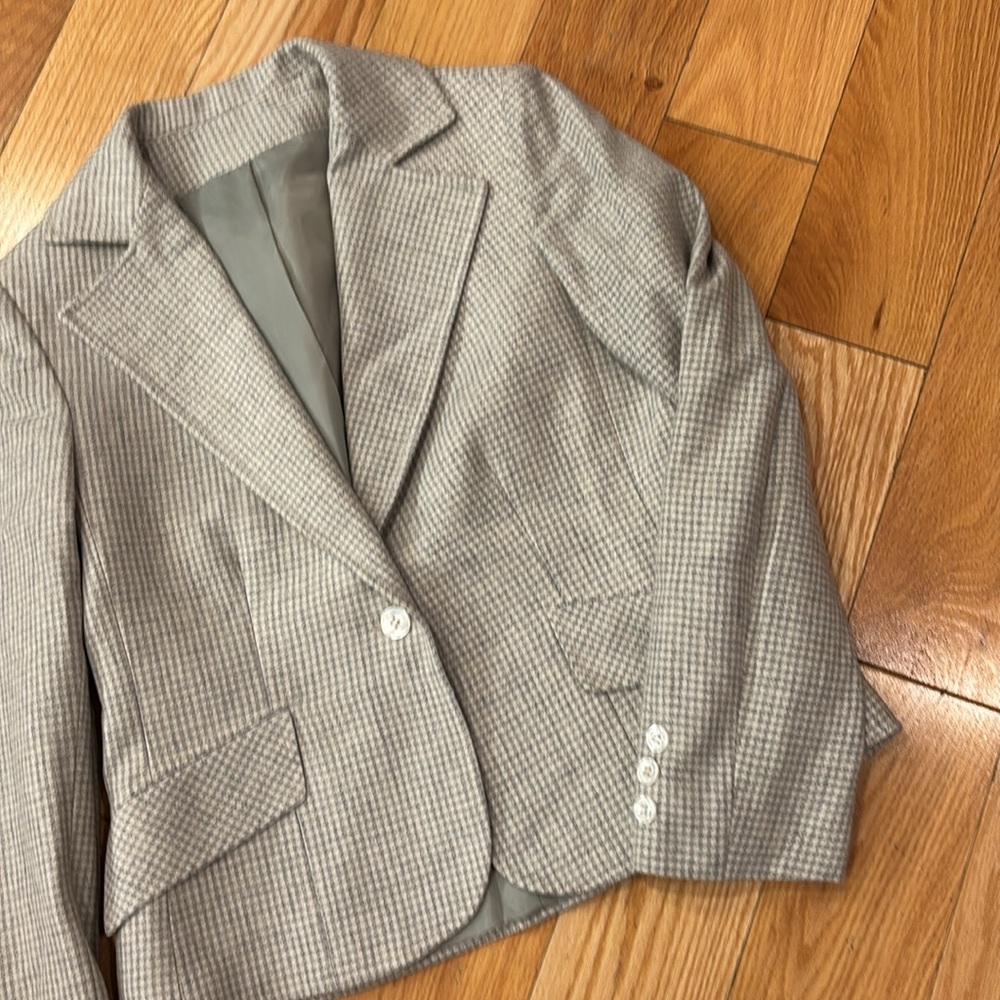 Devon Hall Gray Houndstooth Blazer - image 2